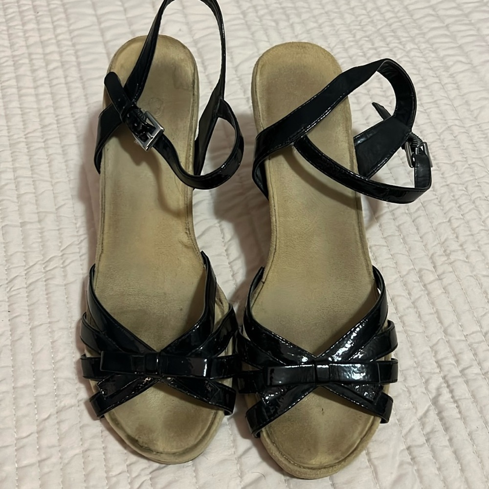 Aerosoles Wedge Espadrille Shoes Black size 10